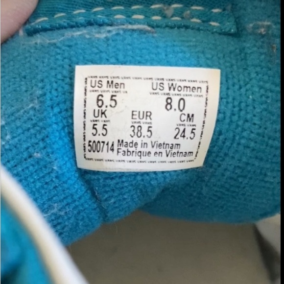 *VANS BLOWOUT!* Vans Sk8-Hi Caribbean Blue Boys 6.5/Women 8 - Picture 6 of 6